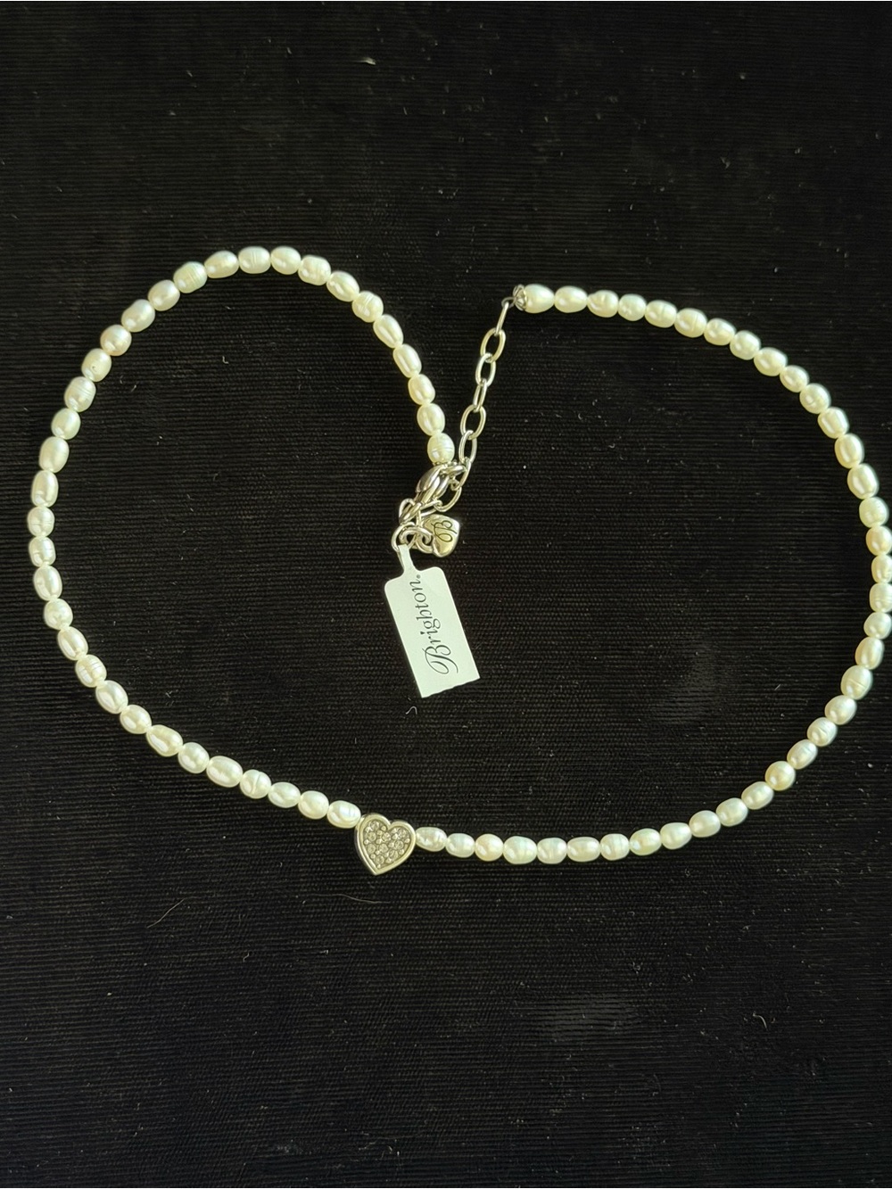 Brighton Meridian Freshwater Pearl Heart Necklace NWT $88 Retail